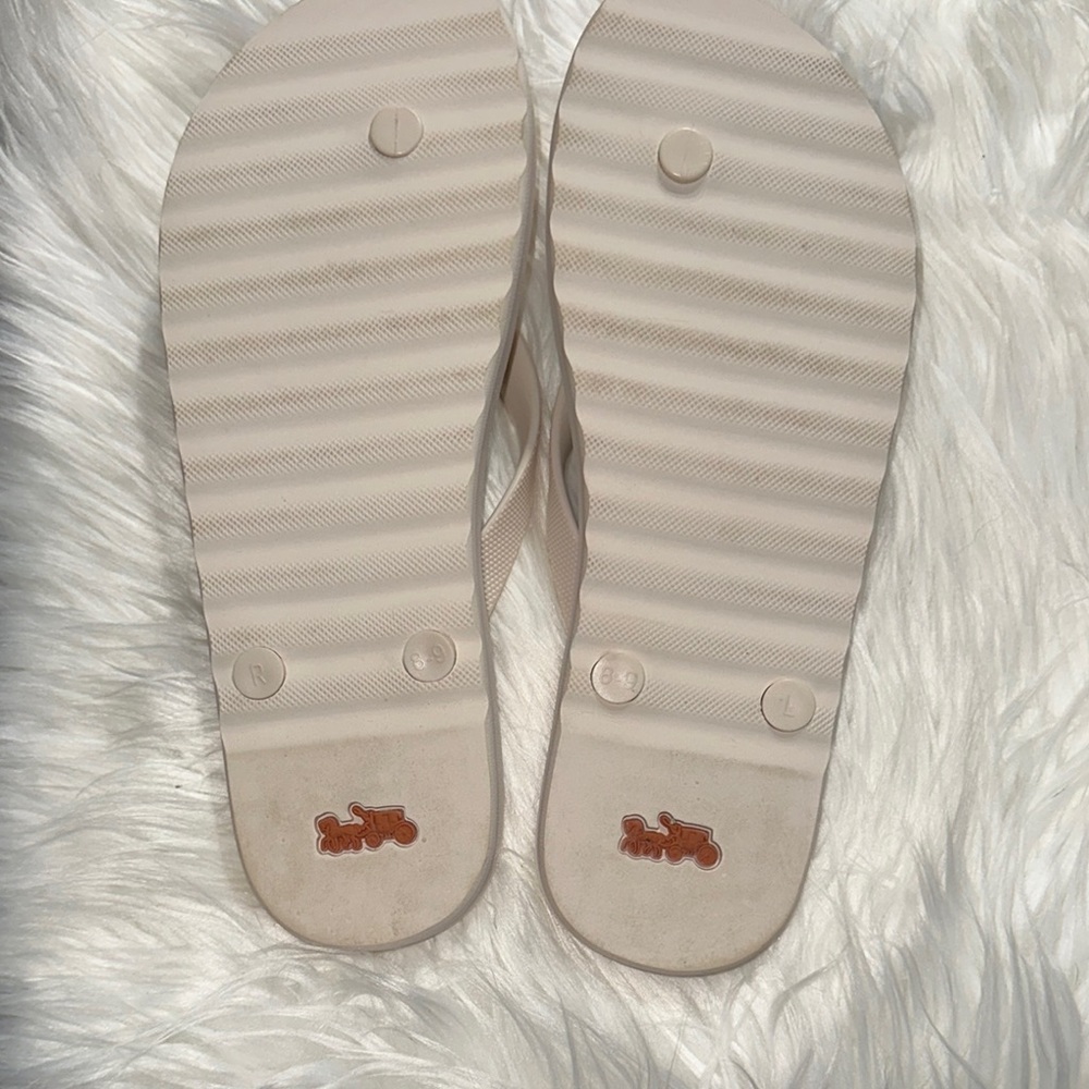 Coach Multicolor Logo Flip Flops - Picture 3 of 5